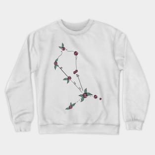 Bootes (The Herdsman) Constellation Roses and Hearts Doodle Crewneck Sweatshirt